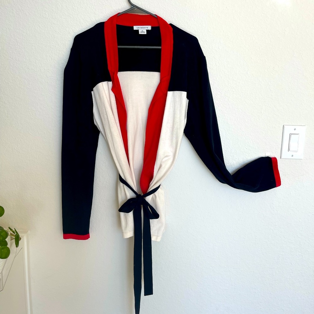 Liz Claiborne Classic Color Block Cardigan